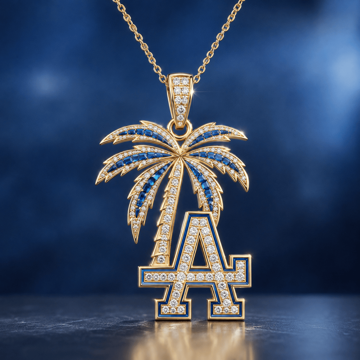 LAD Solid Gold Chain with Diamond Pendant BMD